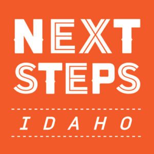NEXT STEPS IDAHO logo, representing state education and career funding initiatives like Idaho Launch and WIOA grants.